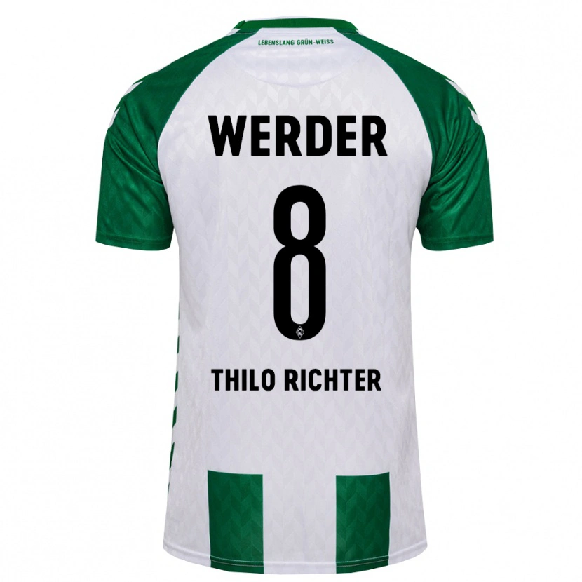 Danxen Mulher Camisola Jasper Thilo Richter #8 Verde Branco Principal 2026/27 Camisa
