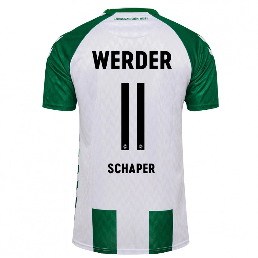 Danxen Mulher Camisola Wilken Schaper #11 Verde Branco Principal 2026/27 Camisa