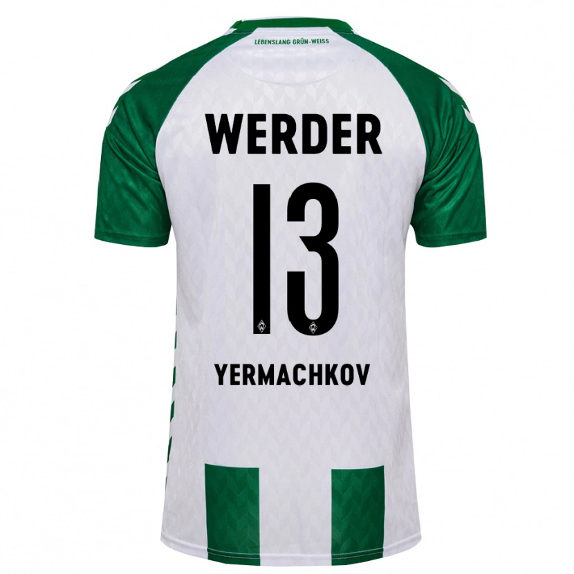 Danxen Mulher Camisola Ivan Yermachkov #13 Verde Branco Principal 2026/27 Camisa