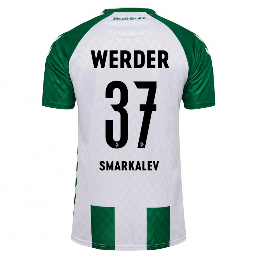 Danxen Mulher Camisola Stefan Smarkalev #37 Verde Branco Principal 2026/27 Camisa