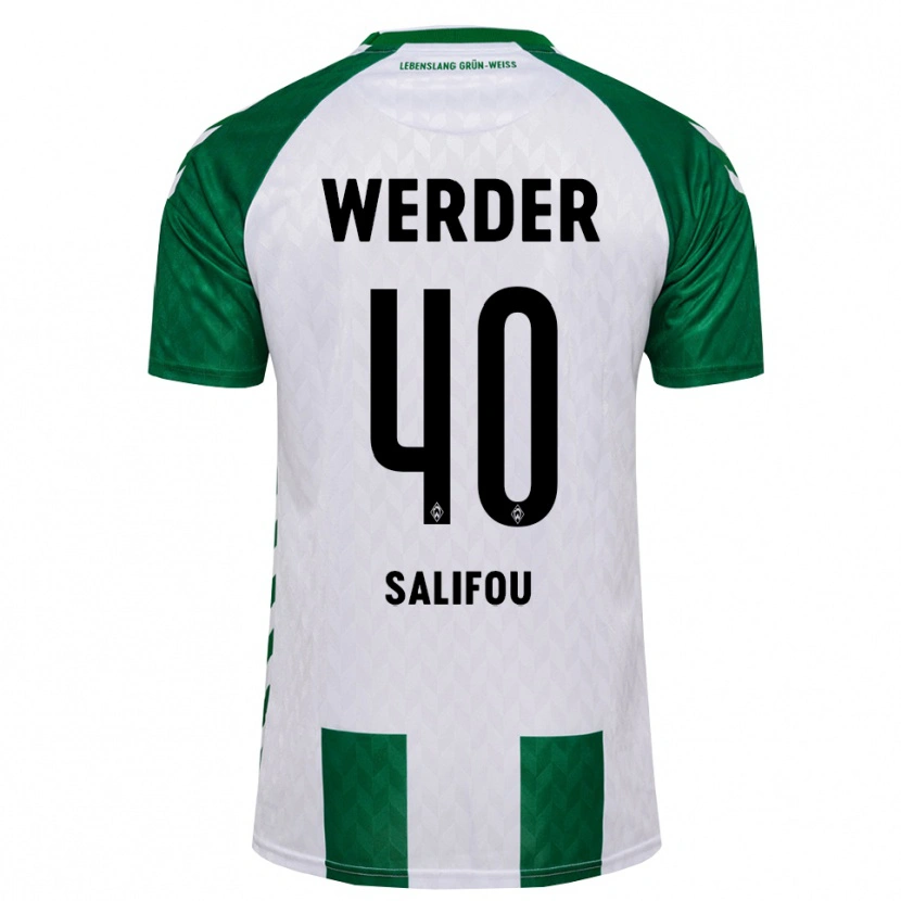 Danxen Mulher Camisola Dikeni Salifou #40 Verde Branco Principal 2026/27 Camisa