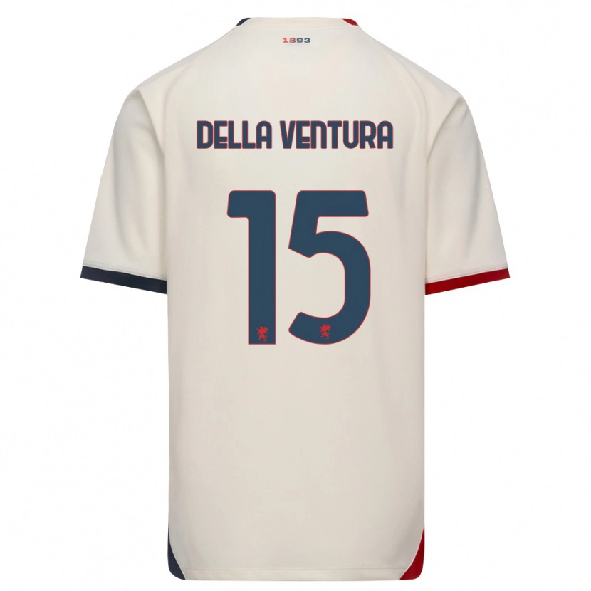 Danxen Mulher Camisola Lorenzo Della Ventura #15 Branco Off-Red Alternativa 2026/27 Camisa