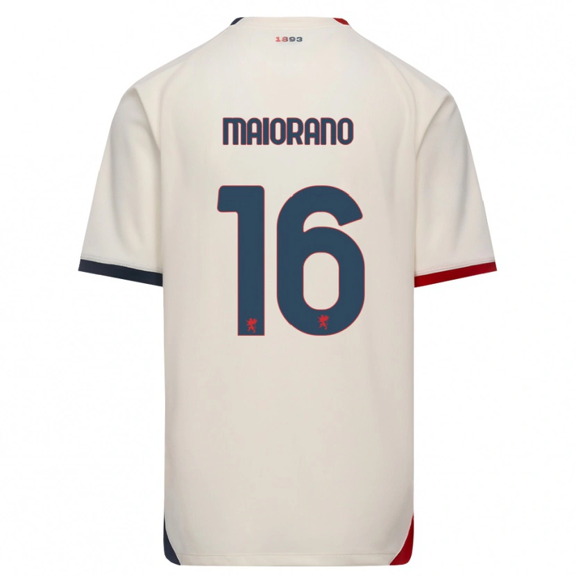 Danxen Mulher Camisola Francesco Maiorano #16 Branco Off-Red Alternativa 2026/27 Camisa