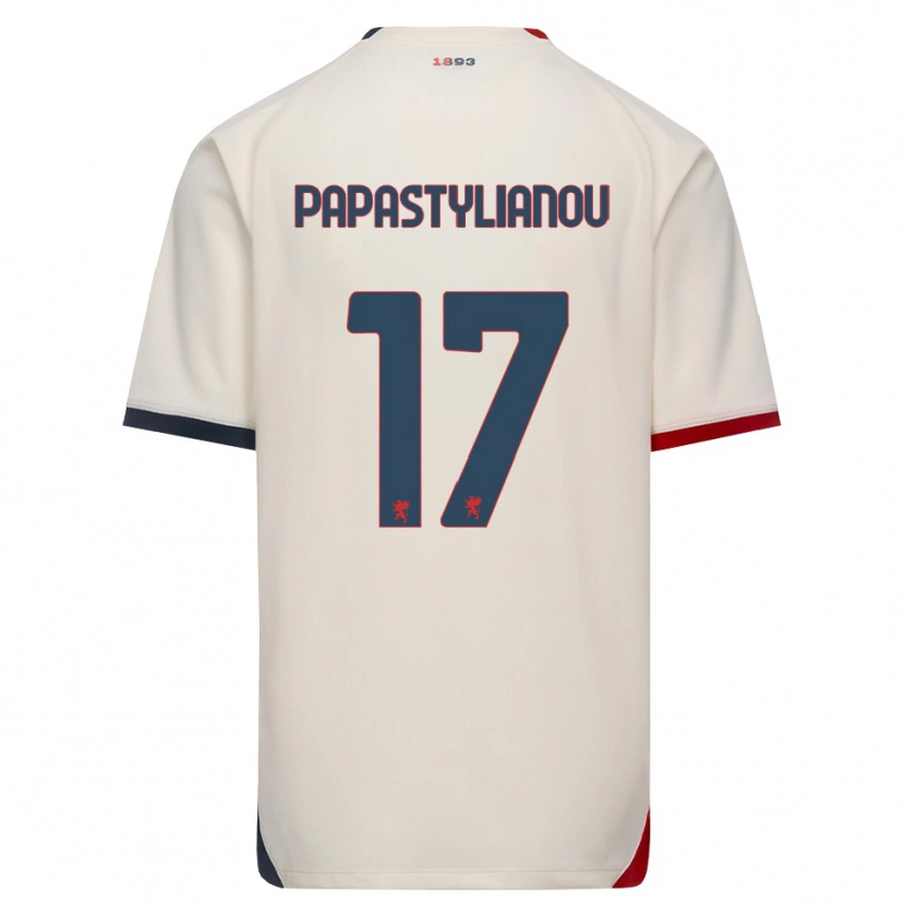 Danxen Mulher Camisola Lysandros Andreas Papastylianou #17 Branco Off-Red Alternativa 2026/27 Camisa