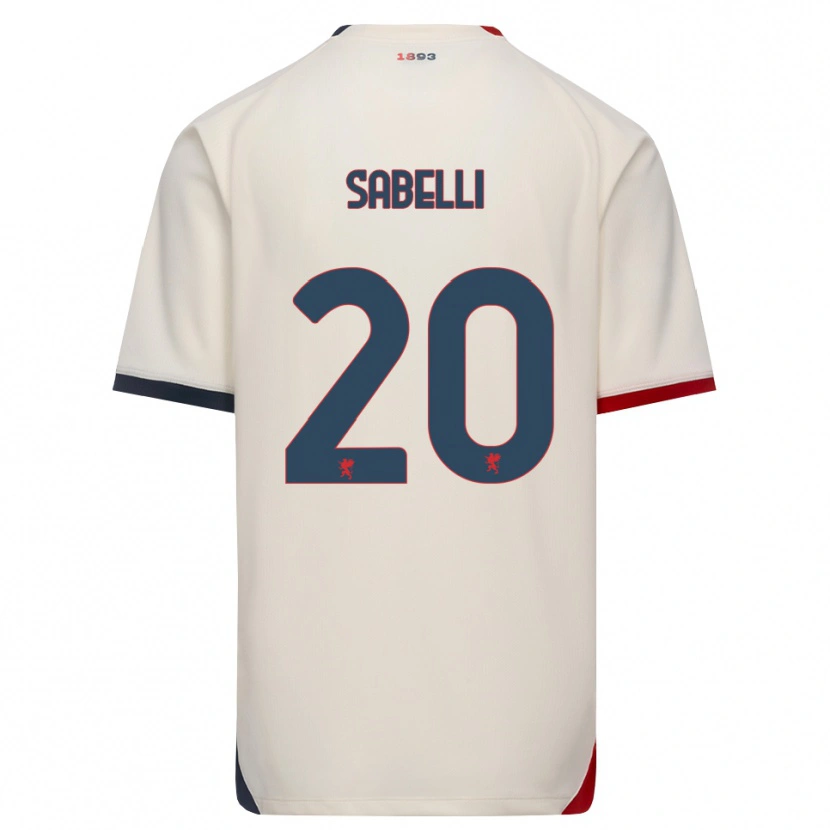 Danxen Mulher Camisola Stefano Sabelli #20 Branco Off-Red Alternativa 2026/27 Camisa