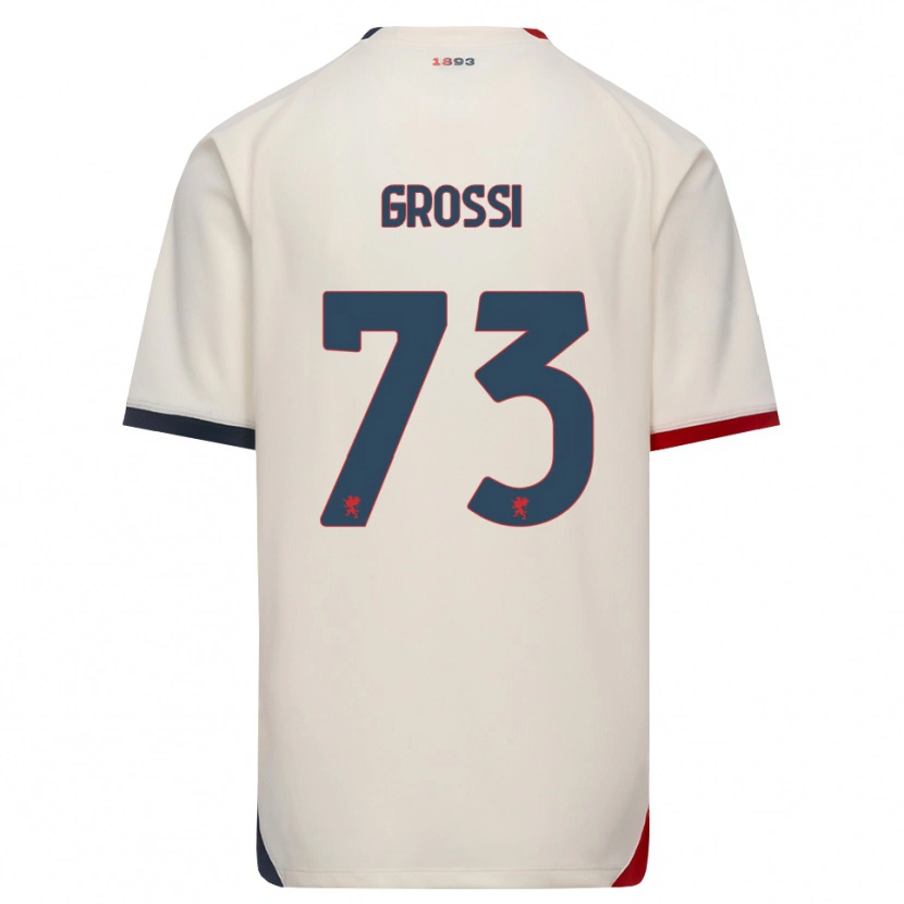 Danxen Mulher Camisola Jacopo Grossi #73 Branco Off-Red Alternativa 2026/27 Camisa