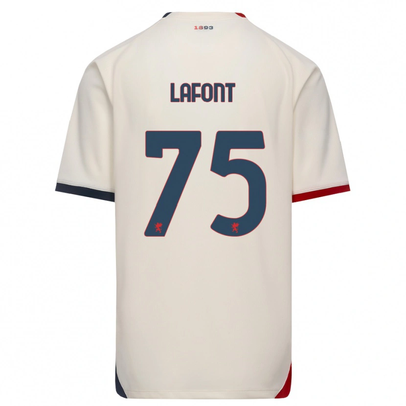 Danxen Mulher Camisola Gaël Lafont #75 Branco Off-Red Alternativa 2026/27 Camisa