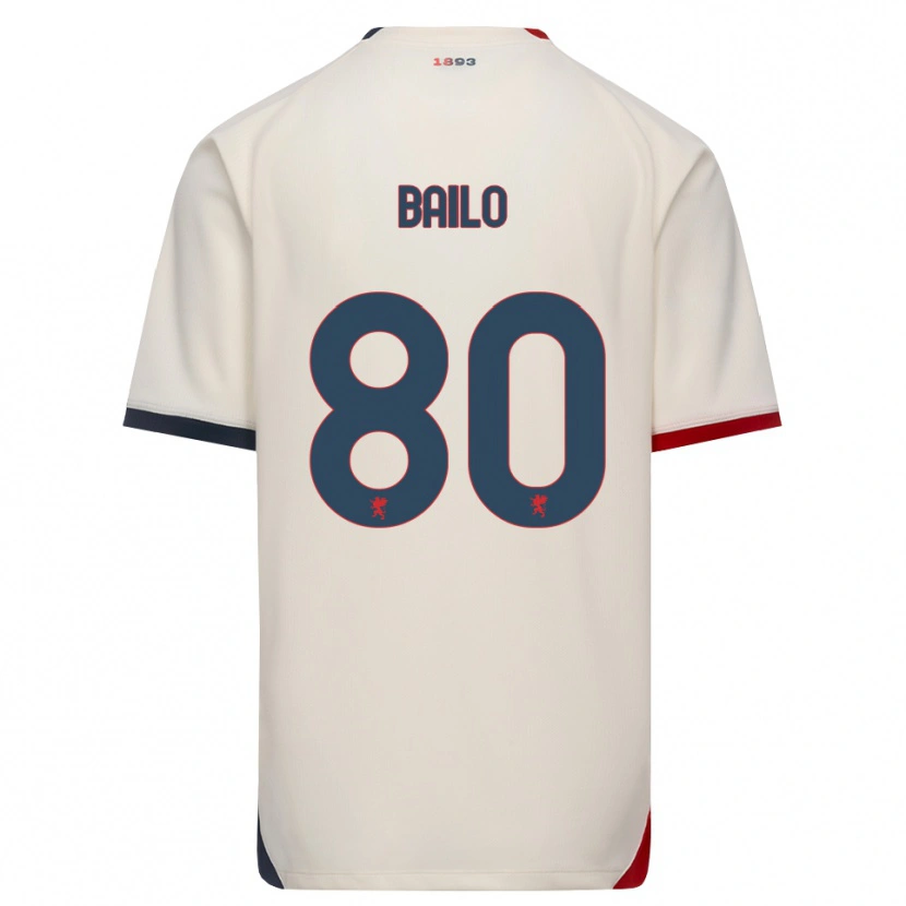 Danxen Mulher Camisola Giorgio Bailo #80 Branco Off-Red Alternativa 2026/27 Camisa