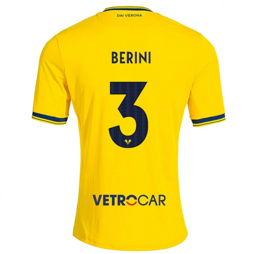 Danxen Mulher Camisola Andrea Berini #3 Amarelo Vermelho Alternativa 2026/27 Camisa