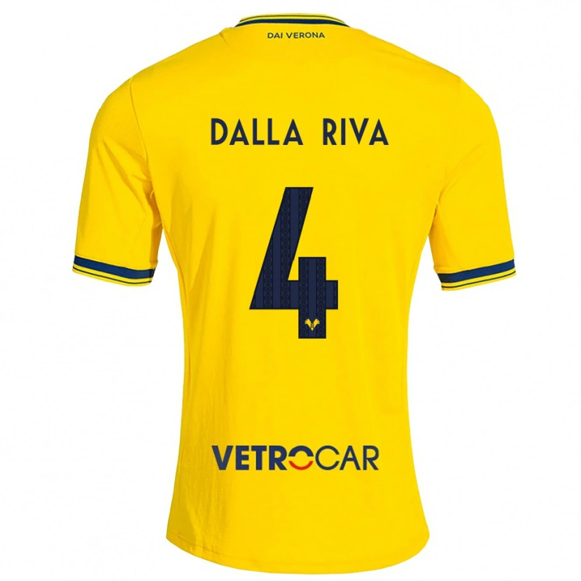 Danxen Mulher Camisola Stefano Dalla Riva #4 Amarelo Vermelho Alternativa 2026/27 Camisa