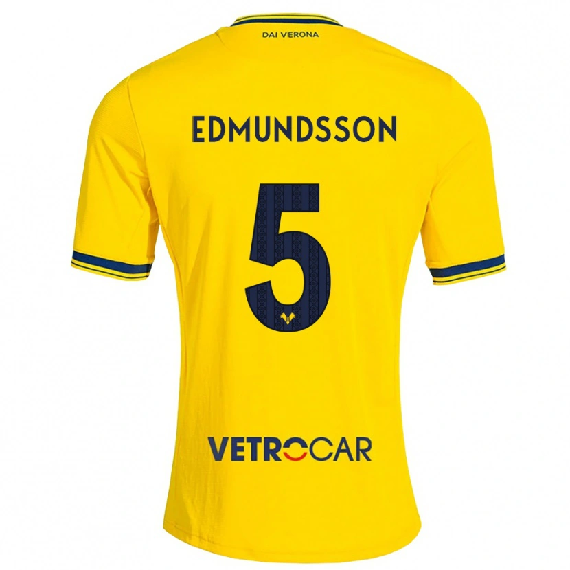 Danxen Mulher Camisola Andrias Edmundsson #5 Amarelo Vermelho Alternativa 2026/27 Camisa