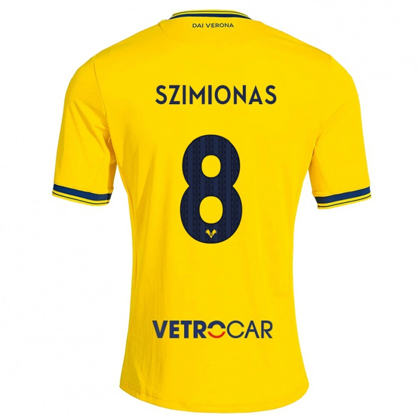 Danxen Mulher Camisola Luca Szimionaș #8 Amarelo Vermelho Alternativa 2026/27 Camisa