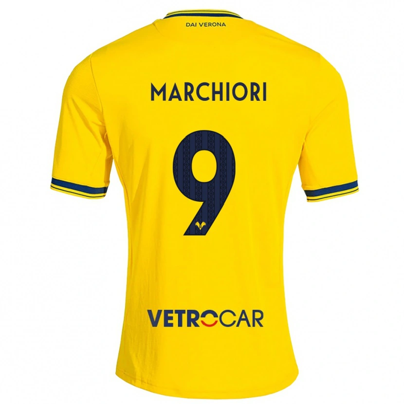 Danxen Mulher Camisola Giorgia Marchiori #9 Amarelo Vermelho Alternativa 2026/27 Camisa