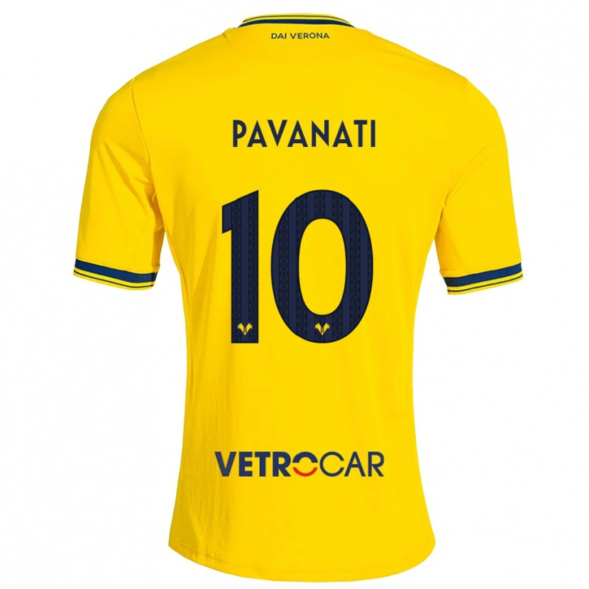 Danxen Mulher Camisola Alessandro Pavanati #10 Amarelo Vermelho Alternativa 2026/27 Camisa