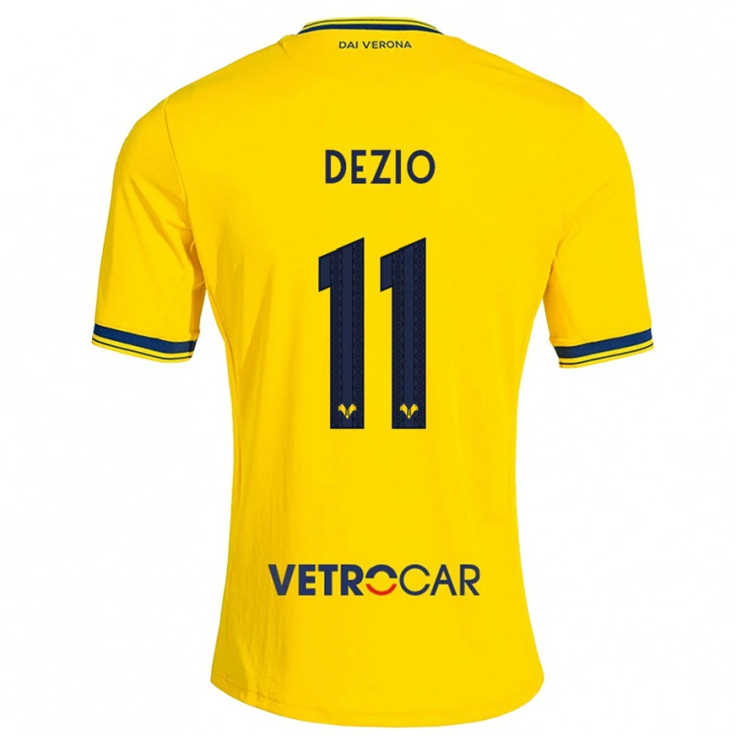 Danxen Mulher Camisola Alessandro Dezio #11 Amarelo Vermelho Alternativa 2026/27 Camisa