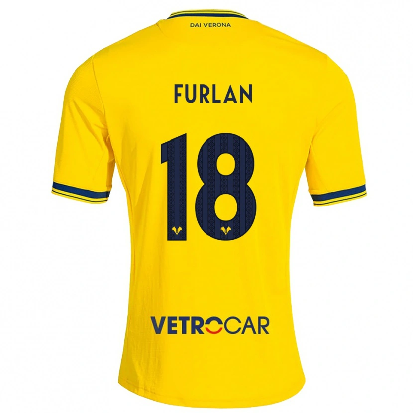 Danxen Mulher Camisola David Furlan #18 Amarelo Vermelho Alternativa 2026/27 Camisa