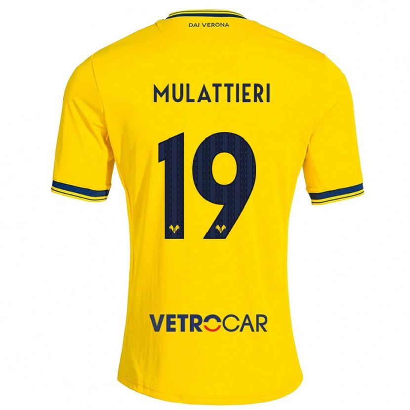 Danxen Mulher Camisola Samuele Mulattieri #19 Amarelo Vermelho Alternativa 2026/27 Camisa