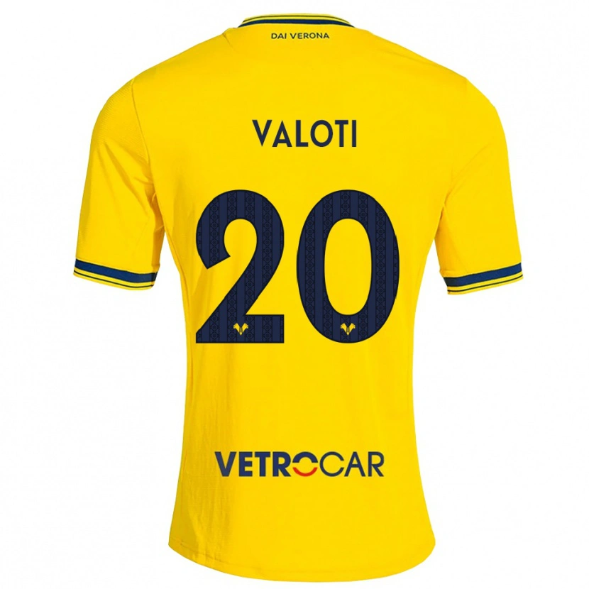 Danxen Mulher Camisola Alessandro Valoti #20 Amarelo Vermelho Alternativa 2026/27 Camisa