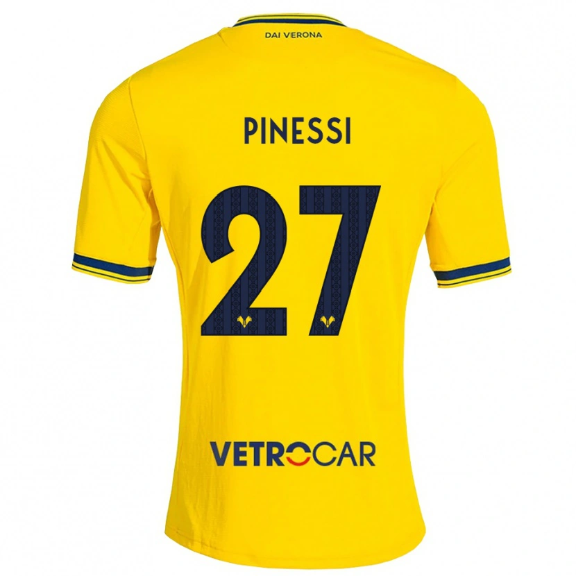 Danxen Mulher Camisola Riccardo Pinessi #27 Amarelo Vermelho Alternativa 2026/27 Camisa
