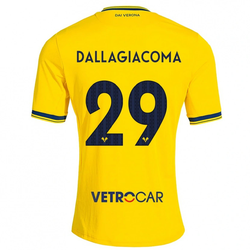 Danxen Mulher Camisola Stefania Dallagiacoma #29 Amarelo Vermelho Alternativa 2026/27 Camisa