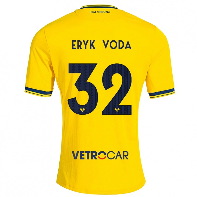 Danxen Mulher Camisola Andrei Eryk Voda #32 Amarelo Vermelho Alternativa 2026/27 Camisa