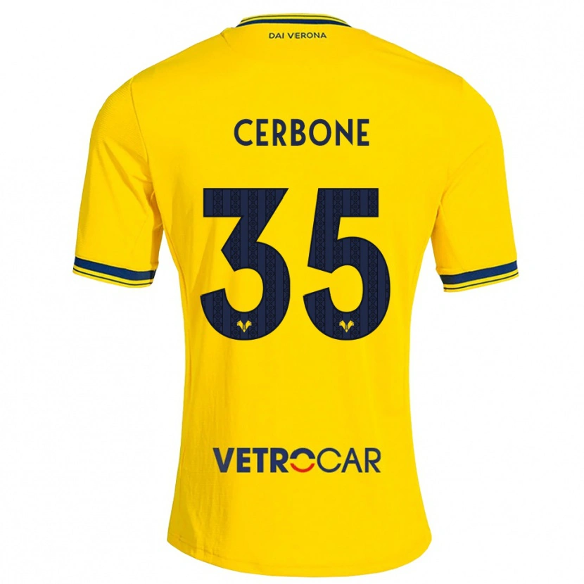 Danxen Mulher Camisola Salvatore Cerbone #35 Amarelo Vermelho Alternativa 2026/27 Camisa