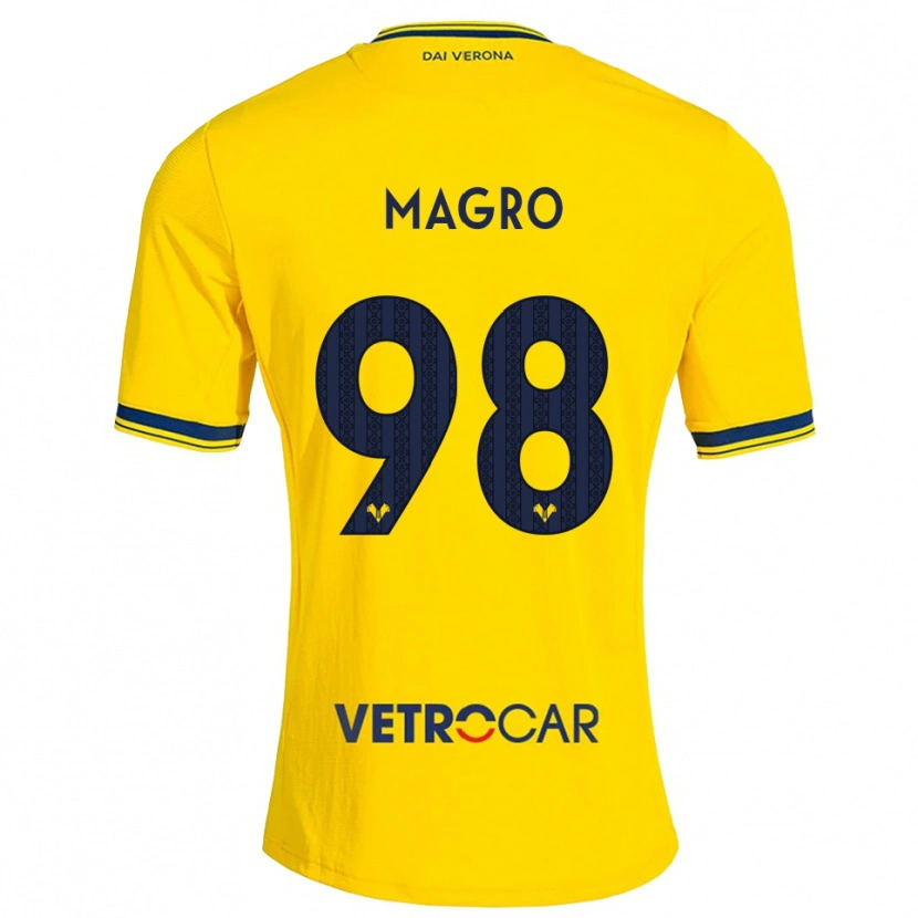 Danxen Mulher Camisola Federico Magro #98 Amarelo Vermelho Alternativa 2026/27 Camisa