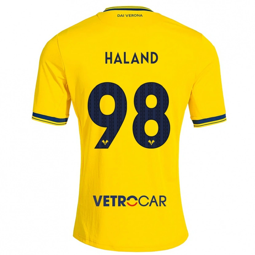 Danxen Mulher Camisola Benedicte Iversen Håland #98 Amarelo Vermelho Alternativa 2026/27 Camisa