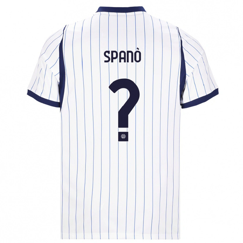 Danxen Mulher Camisola Samuele Spanò #0 Branco Azul Marinho Alternativa 2026/27 Camisa