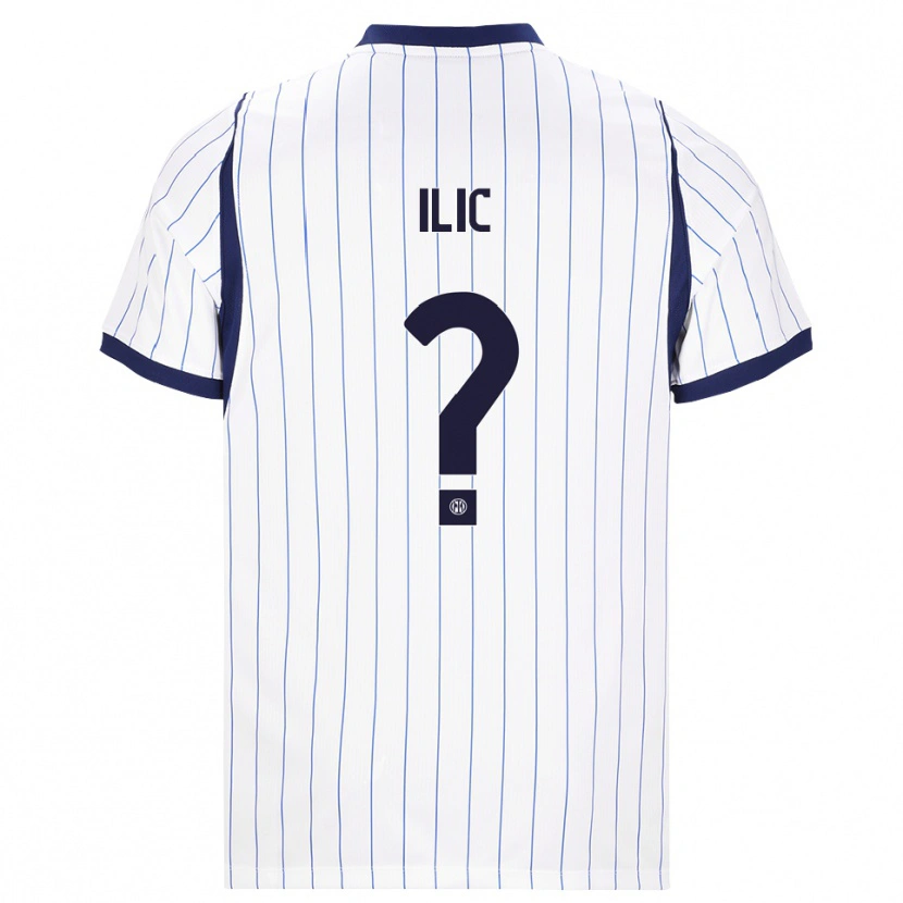 Danxen Mulher Camisola Novak Ilic #0 Branco Azul Marinho Alternativa 2026/27 Camisa