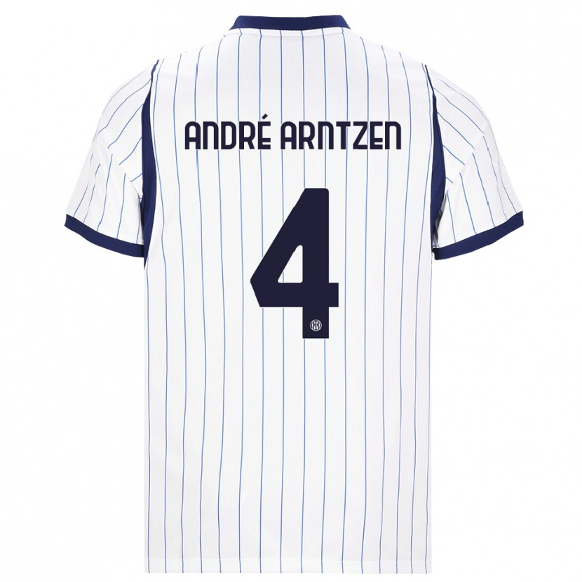 Danxen Mulher Camisola Matheo André Arntzen #4 Branco Azul Marinho Alternativa 2026/27 Camisa