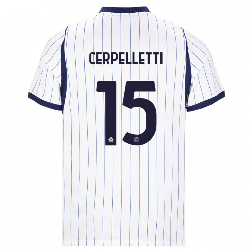 Danxen Mulher Camisola Filippo Cerpelletti #15 Branco Azul Marinho Alternativa 2026/27 Camisa