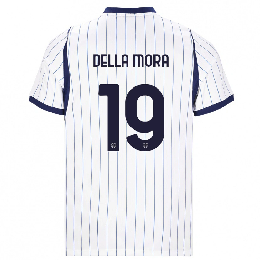 Danxen Mulher Camisola Tommaso Della Mora #19 Branco Azul Marinho Alternativa 2026/27 Camisa