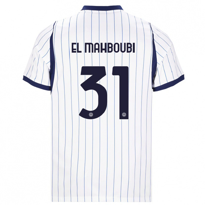 Danxen Mulher Camisola Anas El Mahboubi #31 Branco Azul Marinho Alternativa 2026/27 Camisa