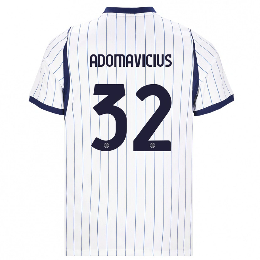 Danxen Mulher Camisola Henrikas Adomavičius #32 Branco Azul Marinho Alternativa 2026/27 Camisa