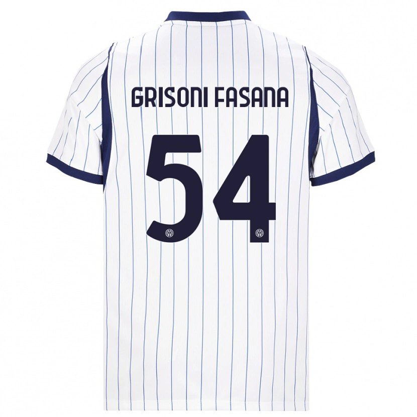 Danxen Mulher Camisola Marco Grisoni Fasana #54 Branco Azul Marinho Alternativa 2026/27 Camisa