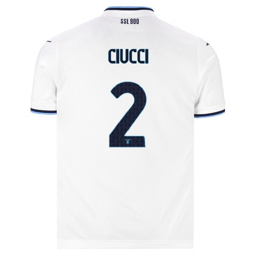 Danxen Mulher Camisola Federico Ciucci #2 Branco Azul Marinho Alternativa 2026/27 Camisa