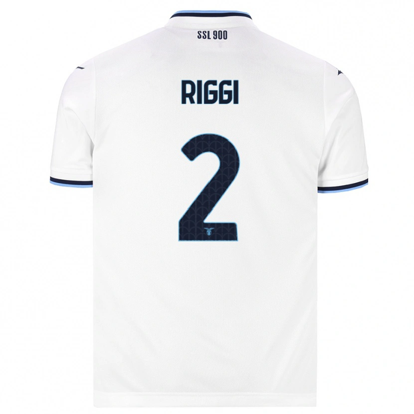 Danxen Mulher Camisola Emanuele Riggi #2 Branco Azul Marinho Alternativa 2026/27 Camisa