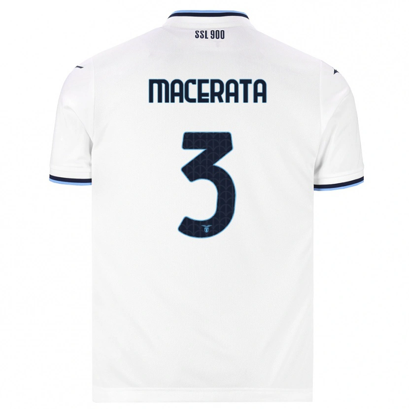 Danxen Mulher Camisola Francesco Macerata #3 Branco Azul Marinho Alternativa 2026/27 Camisa