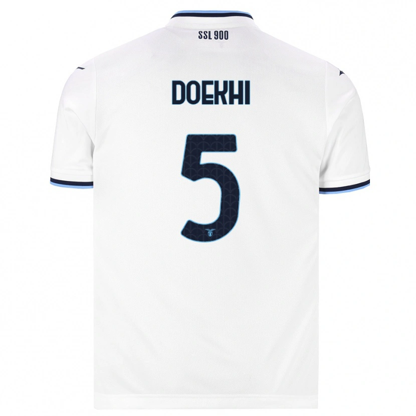 Danxen Mulher Camisola Danilho Doekhi #5 Branco Azul Marinho Alternativa 2026/27 Camisa