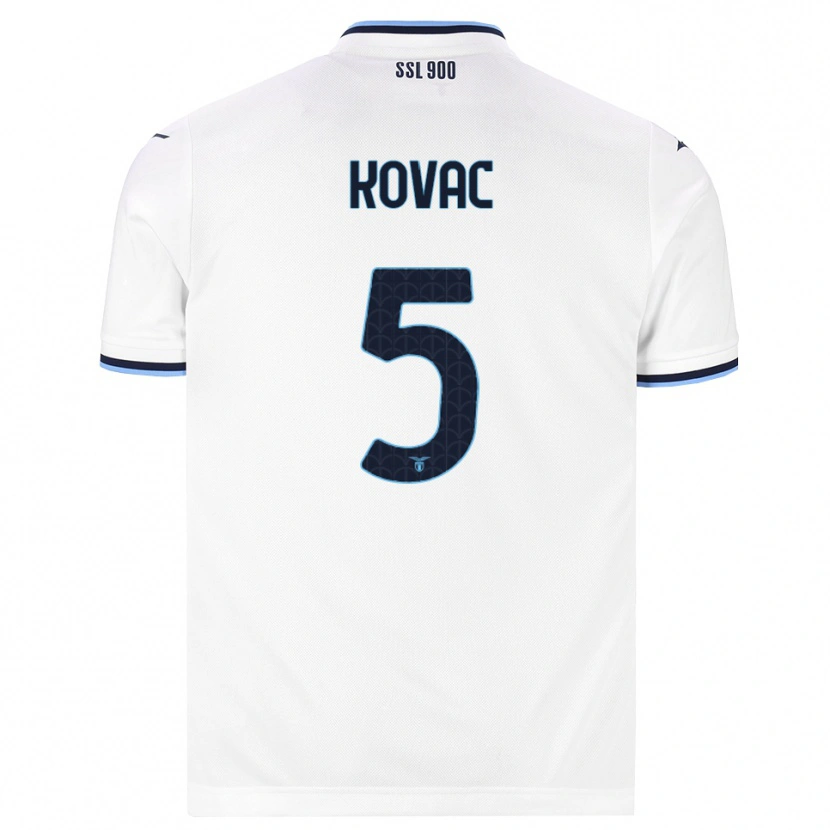 Danxen Mulher Camisola Blaz Kovac #5 Branco Azul Marinho Alternativa 2026/27 Camisa