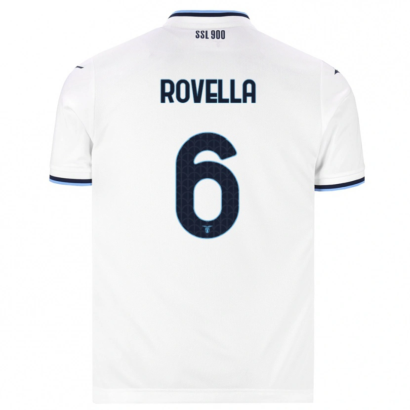 Danxen Mulher Camisola Nicolò Rovella #6 Branco Azul Marinho Alternativa 2026/27 Camisa