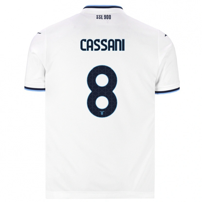 Danxen Mulher Camisola Matteo Cassani #8 Branco Azul Marinho Alternativa 2026/27 Camisa