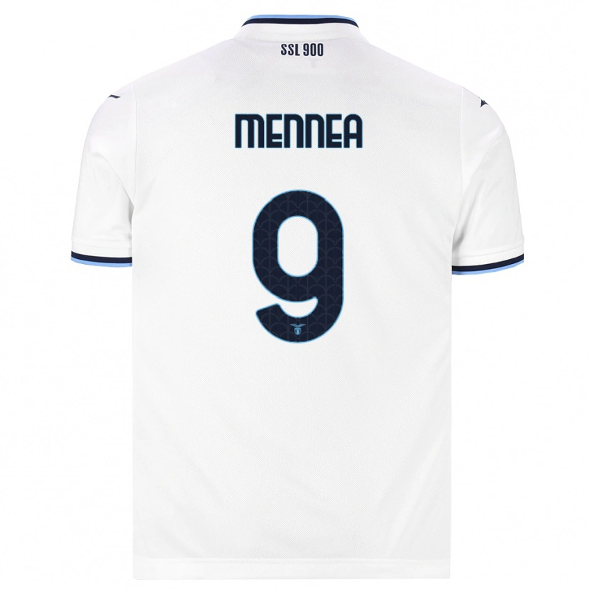 Danxen Mulher Camisola Carmine Mennea #9 Branco Azul Marinho Alternativa 2026/27 Camisa