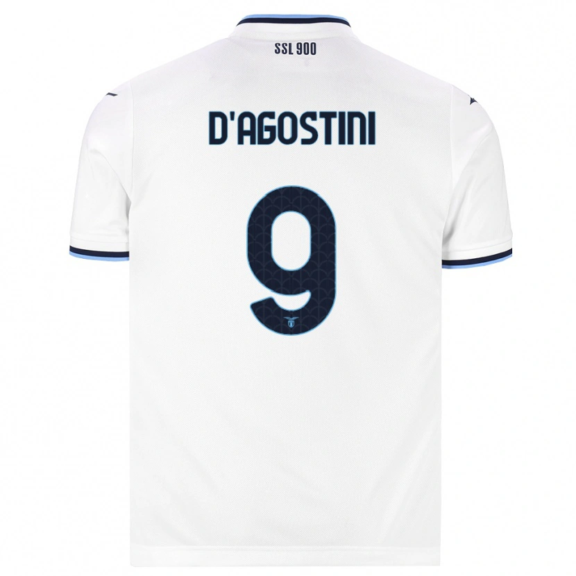 Danxen Mulher Camisola Lorenzo D'agostini #9 Branco Azul Marinho Alternativa 2026/27 Camisa