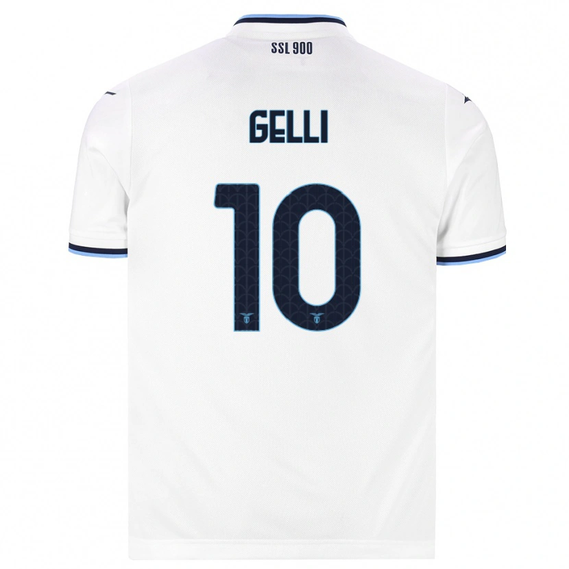 Danxen Mulher Camisola Valerio Gelli #10 Branco Azul Marinho Alternativa 2026/27 Camisa