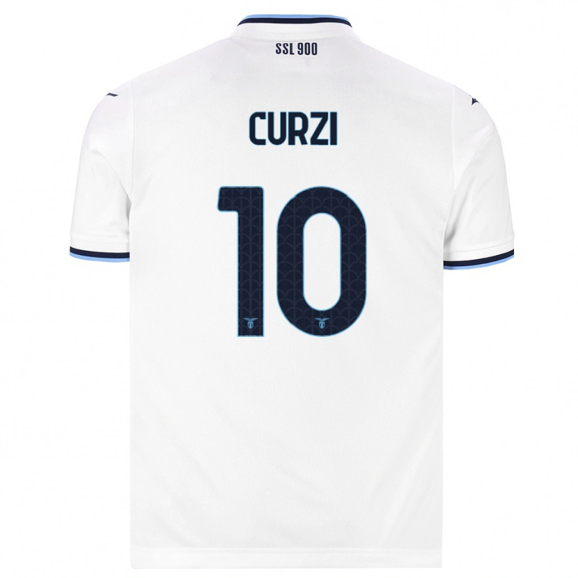 Danxen Mulher Camisola Simone Curzi #10 Branco Azul Marinho Alternativa 2026/27 Camisa