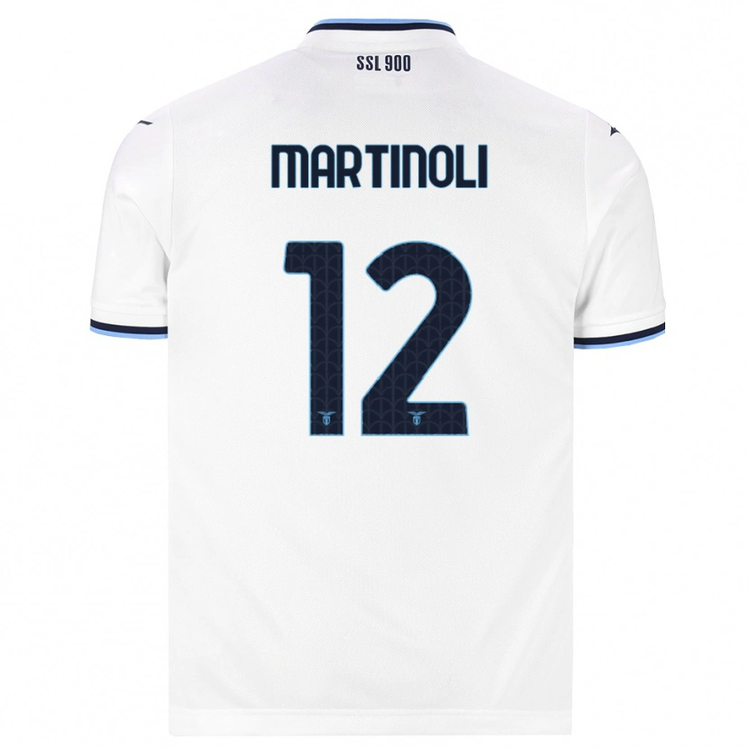 Danxen Mulher Camisola Elettra Martinoli #12 Branco Azul Marinho Alternativa 2026/27 Camisa