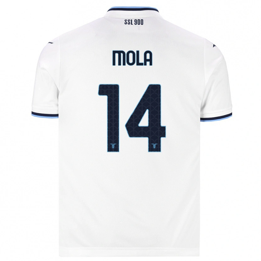 Danxen Mulher Camisola Tommaso Mola #14 Branco Azul Marinho Alternativa 2026/27 Camisa
