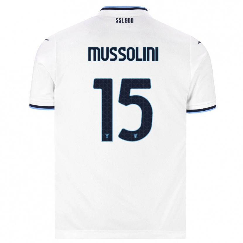 Danxen Mulher Camisola Romano Floriani Mussolini #15 Branco Azul Marinho Alternativa 2026/27 Camisa